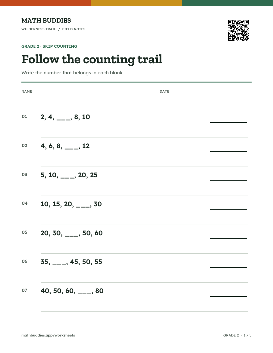 Preview of Skip counting worksheet