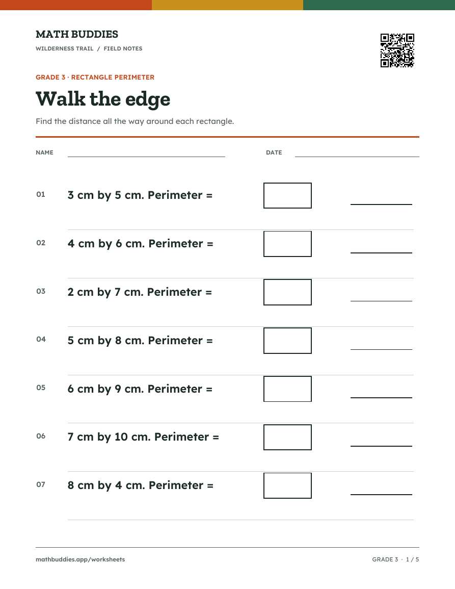 Preview of Rectangle perimeter worksheet